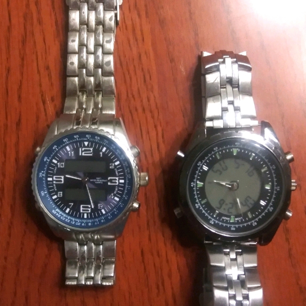 Two MZ Berger digital and analog watches.
